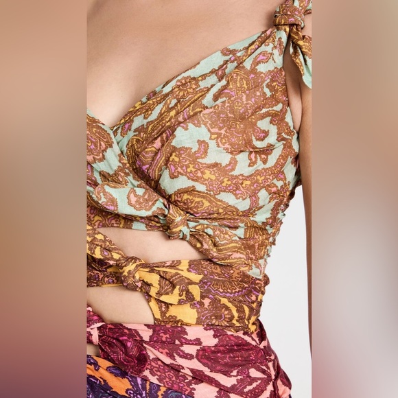 NWT ZIMMERMANN Tiggy Bow Midi Dress in Spliced Paisley. Size 0/XS - Picture 7 of 15